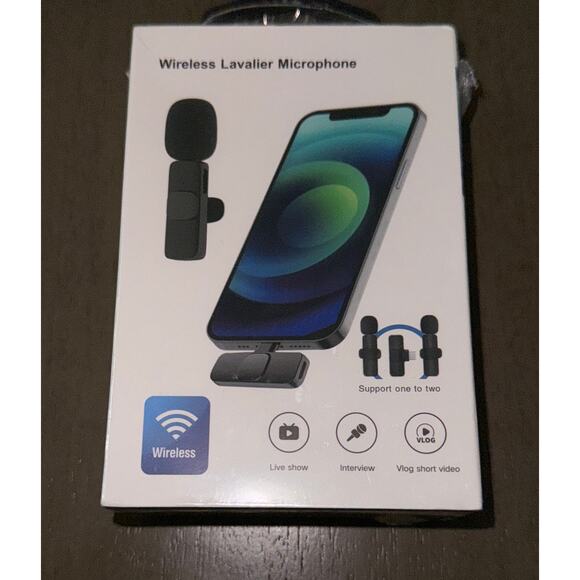 Hoodkart Wireless Lavalier Mic 2-Pack, Plug & Play, iPhone/Android, No App/Blue - Picture 6 of 11